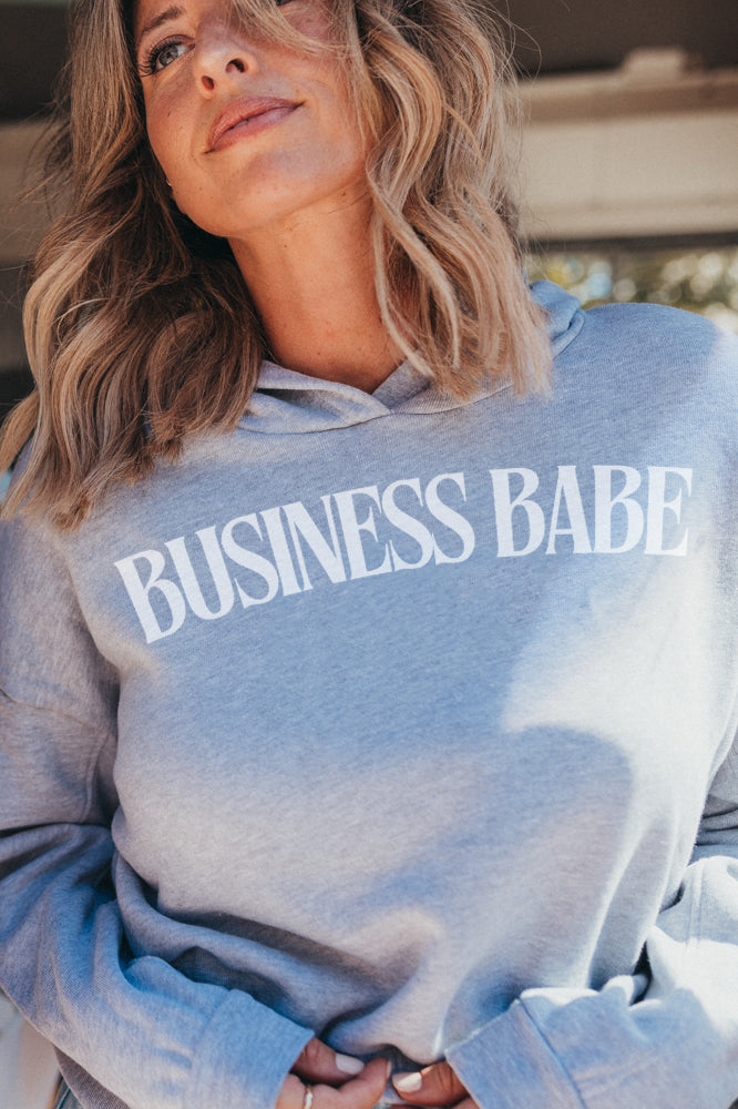 "BUSINESS BABE" crop hoodie
