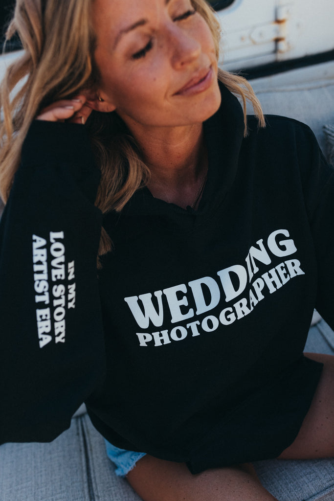 "WEDDING PHOTOGRAPHER" SLEEVE TALK hoodie