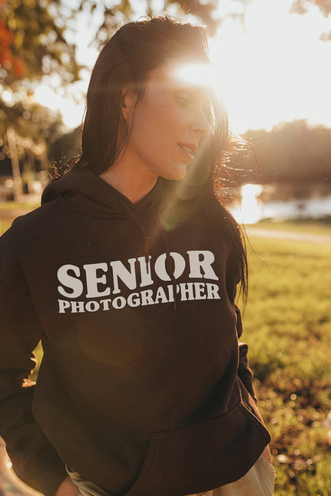 "SENIOR PHOTOGRAPHER" SLEEVE TALK hoodie